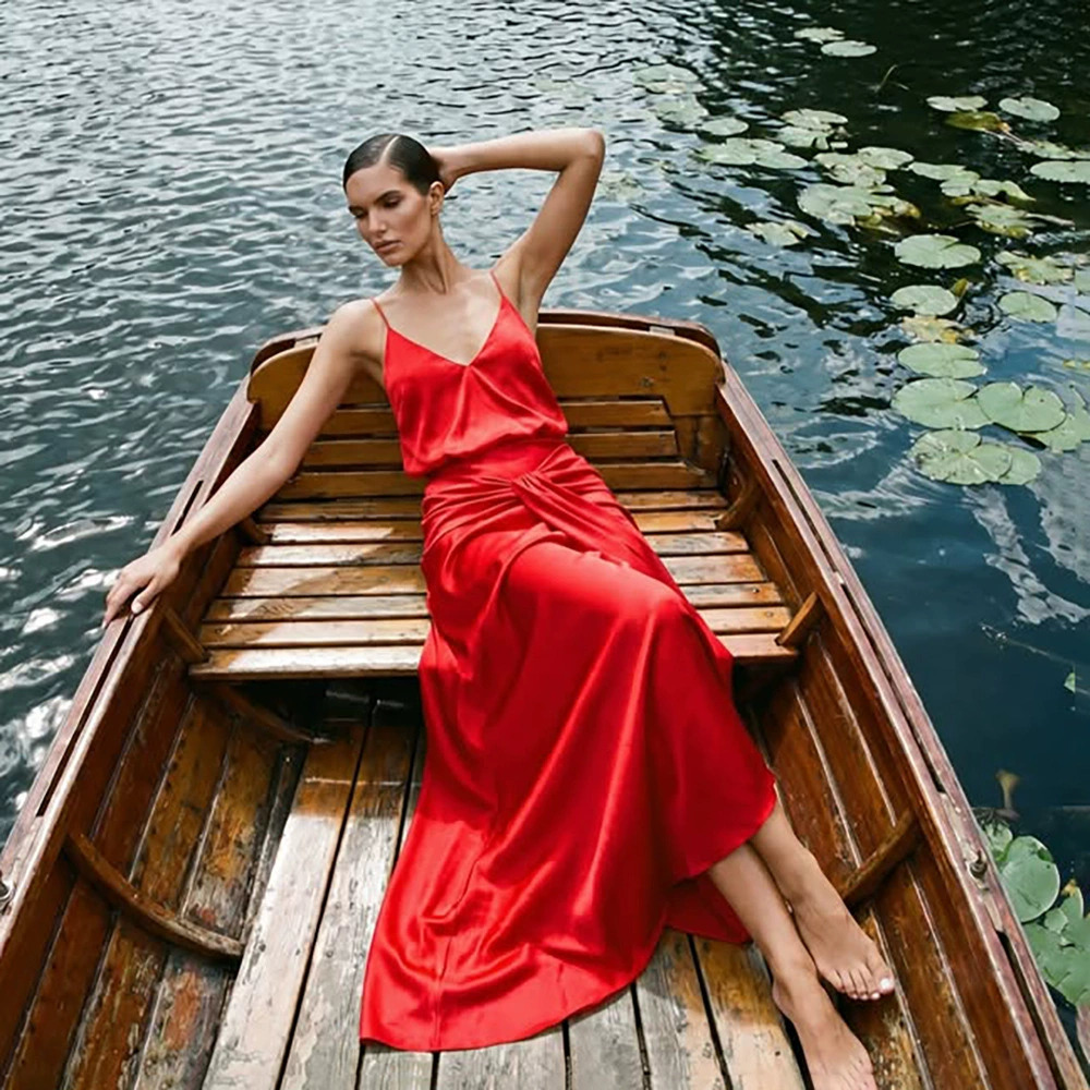 ZARA Sexy Backless Strappy Fitted Maxi Dress Waist Tie Flowy Party Gown